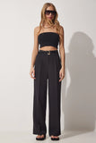 Happiness Istanbul Wide Leg Masculine Woven Trousers