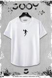 Jooy Company 2-Piece Basketball Player Slim Fit White Tshirt - Black Shorts Set