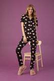 Strawberry Cotton Buttoned Pajama Set