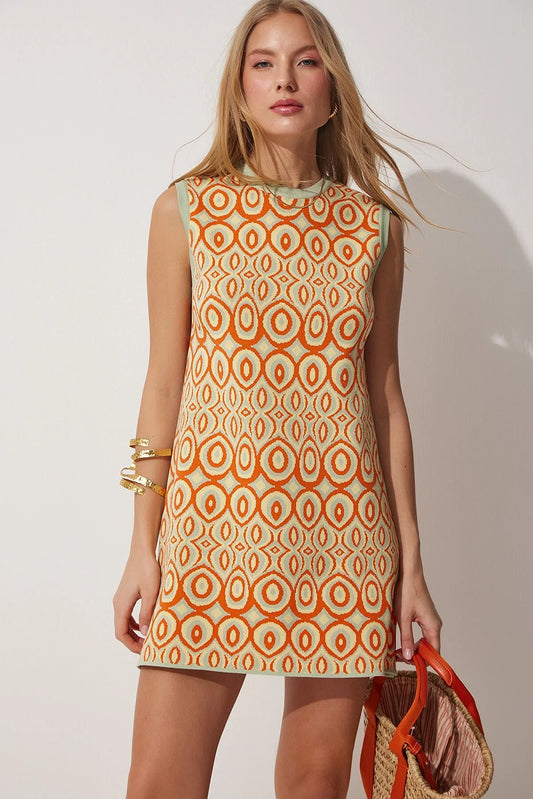 Happiness Istanbul Patterned Knitwear A-Line Dress