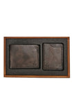 Altınyıldız Classics Men's Black Handmade 100% Leather Wallet - Card Holder Set