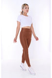 Buzzard Women's High Waist Bitter Brown Long Tights Leggings