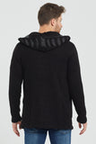 Tarz Cool Men's Black Patterned Poncho Knitwear Cardigan