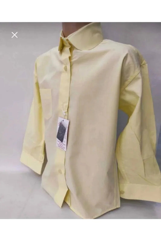 Fatella Boy's Yellow Collar Long Sleeve Shirt