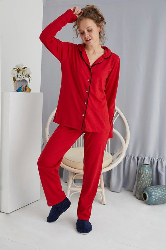 Strawberry Women's Red Buttoned Pajama