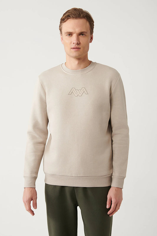 Avva Men's Stone Printed Standard Fit Normal Cut Sweatshirt