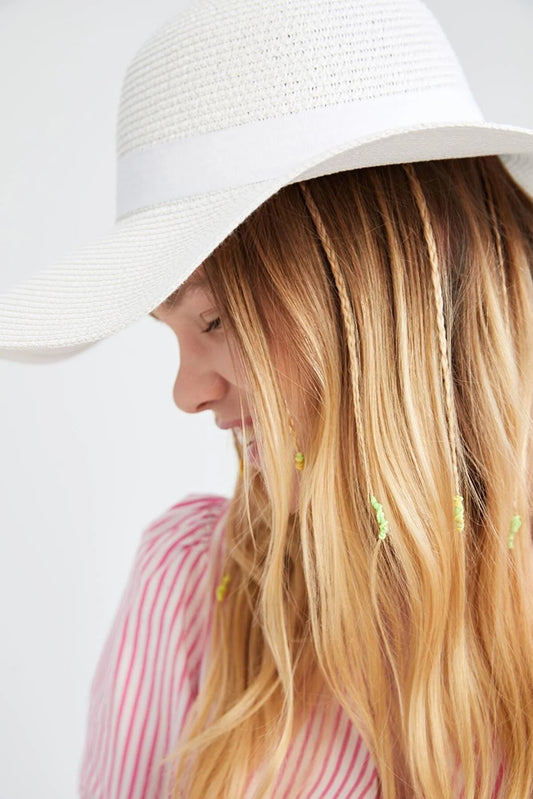 Defacto Women's White Straw Ribbon Detail Hats