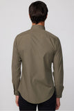 Tudors Men's Khaki Slim Fit Cotton Shirt