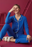 Strawberry Women's Blue Buttoned Pajama