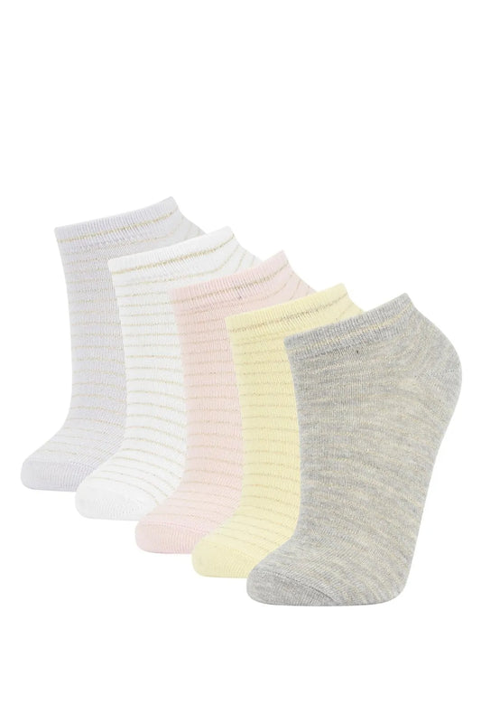 Defacto Women's 5-Piece Cotton Booties Socks