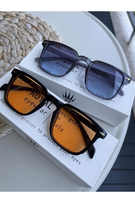 Watch Of Royal Men's Set of Two Vintage Gray-orange Sunglasses