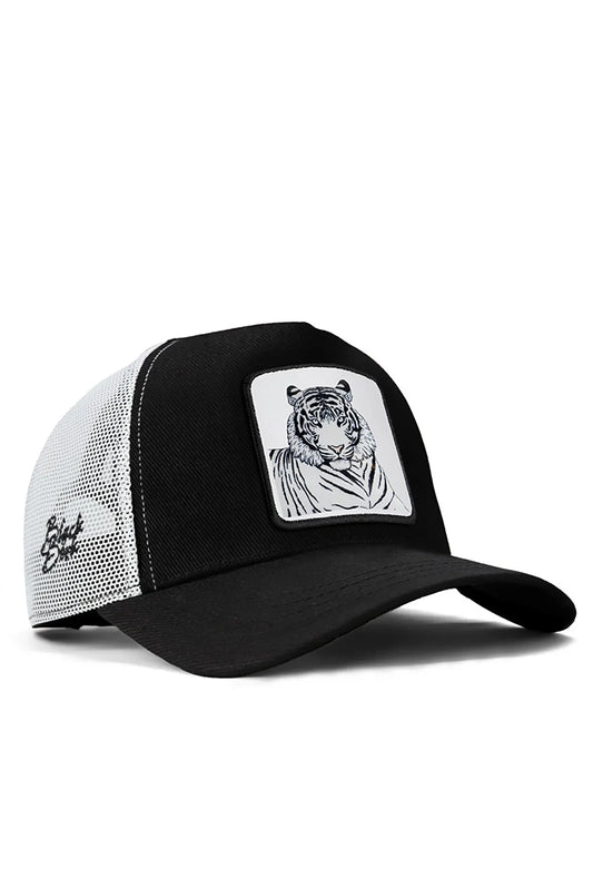 BlackBörk Men's Black-white Baseball Trucker Bengal Tiger Hats