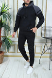 Exsport Men's Black Thread Half Zippered Cotton Inside Winter Tracksuit