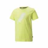 Child's Short Sleeve T-Shirt Puma Power Logo Yellow