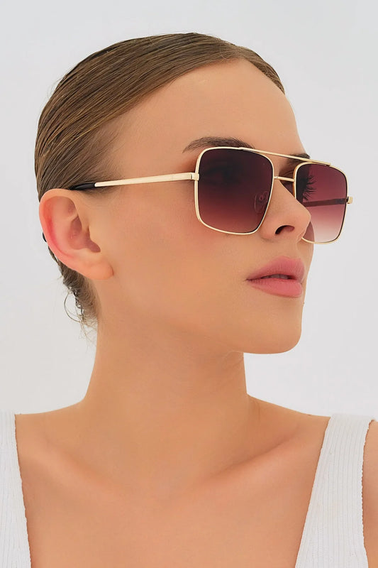 Modalucci Women's Gold Sunglasses