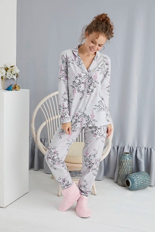 Strawberry Women's White Buttoned Pajama