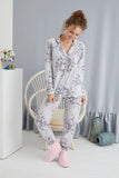 Strawberry Women's White Buttoned Pajama