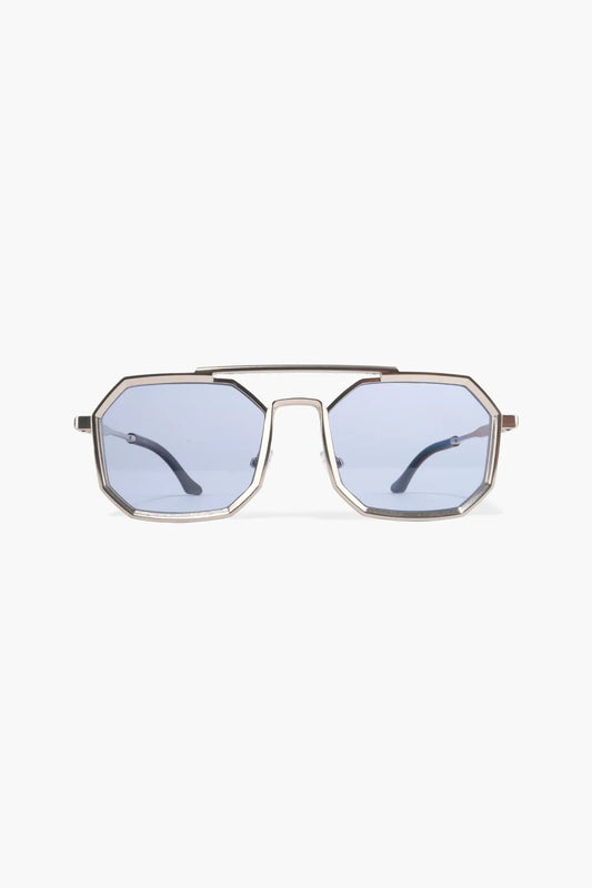 Watch Of Royal Men's Silver Blue Sunglasses