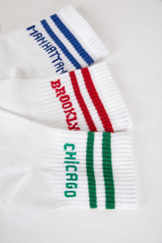 Defacto Women's Striped 3-Piece Cotton Socks