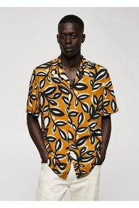Thumbnail for Mango Men's Leaf Patterned Loose Shirt