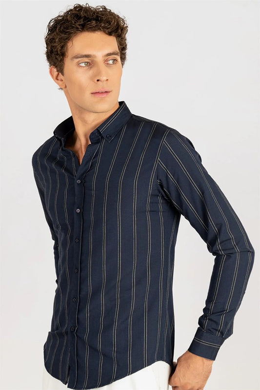 Tudors Men's Slim Fit Button Collar Cotton Shirt