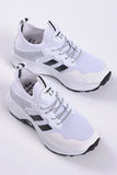 Tonny Black Boy's White Black Comfortable Breathable Fabric Lace-Up Sport Shoes