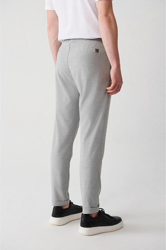 Avva Men's Light Grey Side Pocket Pants