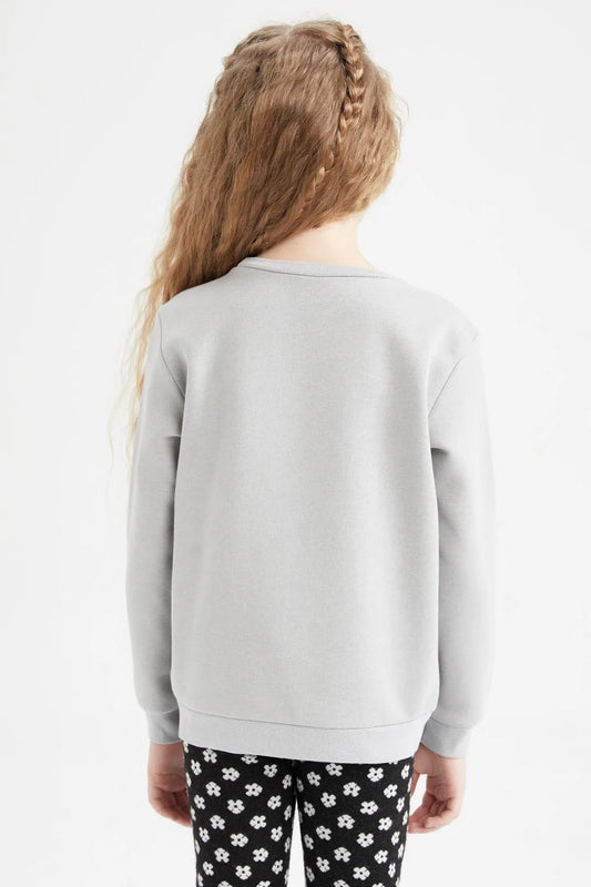 Defacto Girl's Grey Basic Sweatshirt