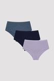 Penti Women's Indigo Night Multicolored 3-Piece High Waist Slip Panties