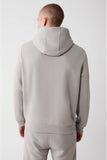 Avva Men's Stone Hooded With Fleece Inner Collar Sweatshirt