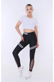 Buzzard Women's High Waist With White Stripe Leggings