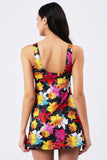 Vawensea Women's Lycra Shorts Floral Print Dress Swimsuits