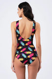 Vawensea Women's Colorful Feather Print Swimsuits