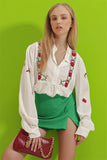 Trend Alaçatı Style Women's Embroidered Linen Woven Blouse