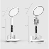 3 in 1 LED Clock Table Lamp USB Chargeable Dimmable Desk Lamp Plug-in LED Fan Light Foldable Eye Protection Reading Night Light