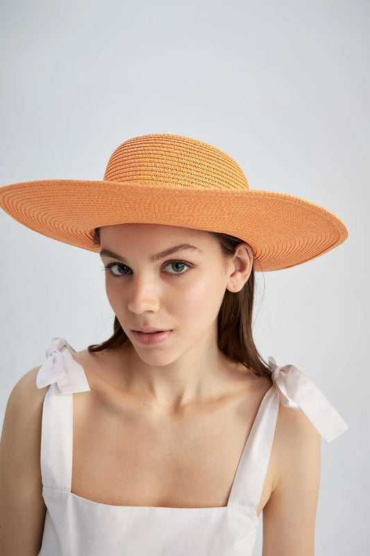 Defacto Women's Orange Straw Hats