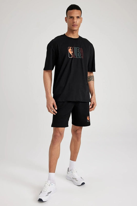 Defacto Men's Black Oversize Fit Crew Neck 100% Cotton T-Shirt