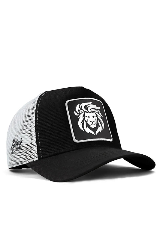 BlackBörk Men's Black-white Baseball Trucker Lion Hats