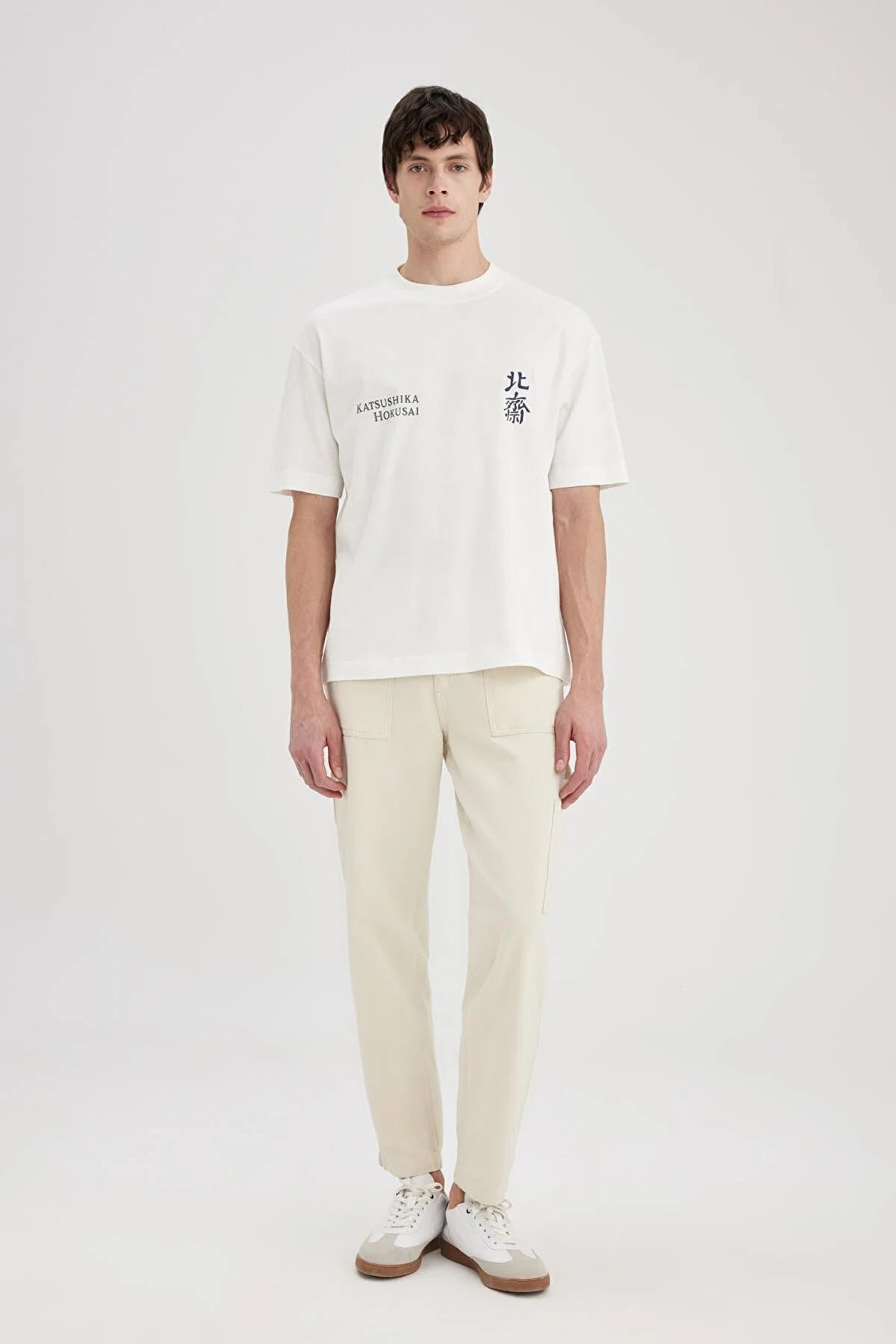 Defacto Men's White Oversize Fit T-Shirt