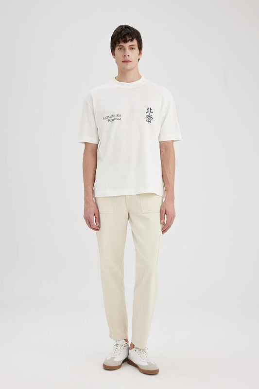 Defacto Men's White Oversize Fit T-Shirt