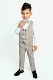 Entel Boy's Grey Chain Tuxedo Vest and Bow Tie Suit