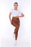 Buzzard Women's High Waist Bitter Brown Long Tights Leggings