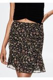 Mango Women's Black Ruffled Lurex Skirt