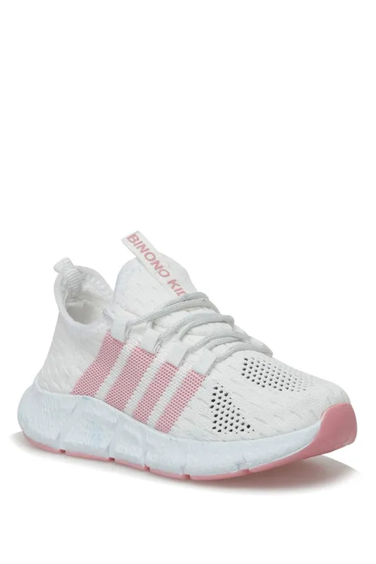 Binono Girl's White Pink Dente F 3fx Sneaker