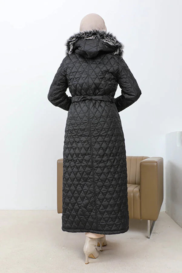 Imajbutik Women's Black Quilted Coat