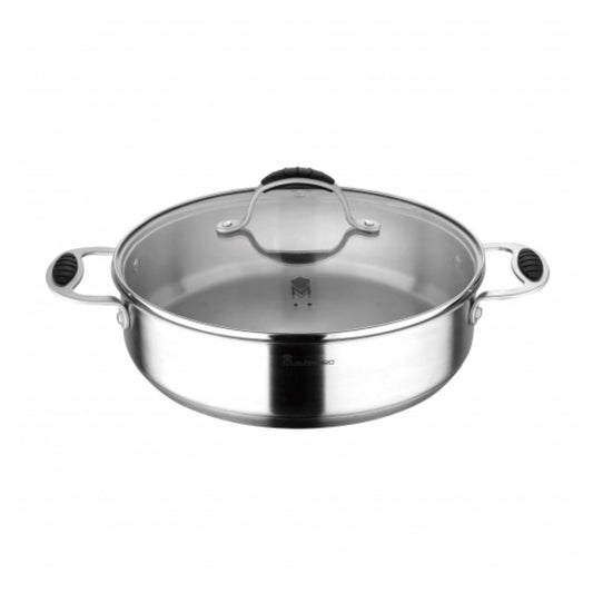 Casserole with glass lid Masterpro Q3521 4,5 L Stainless steel