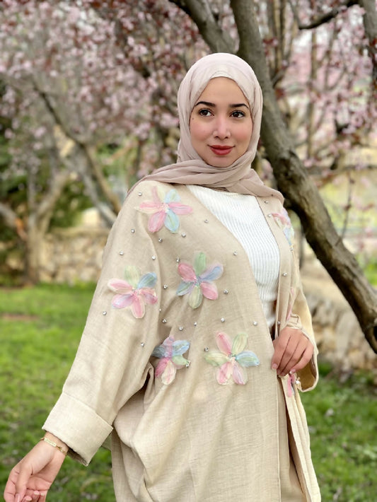 Bella Shop Women's Turkish Flowered Cardigan Set