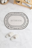 FAVORA Bathroom Written Oval Washable Anti-Slip Bath  Mat