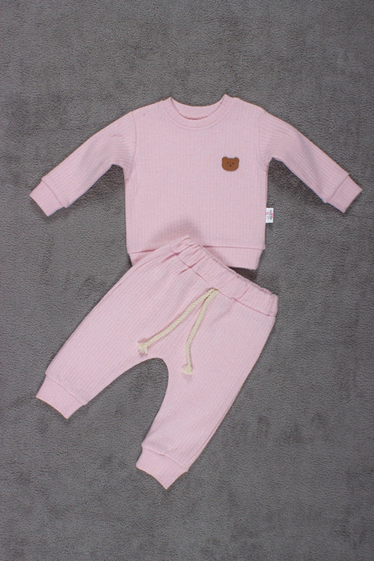 Adabebek Pink Corduroy Baby Set