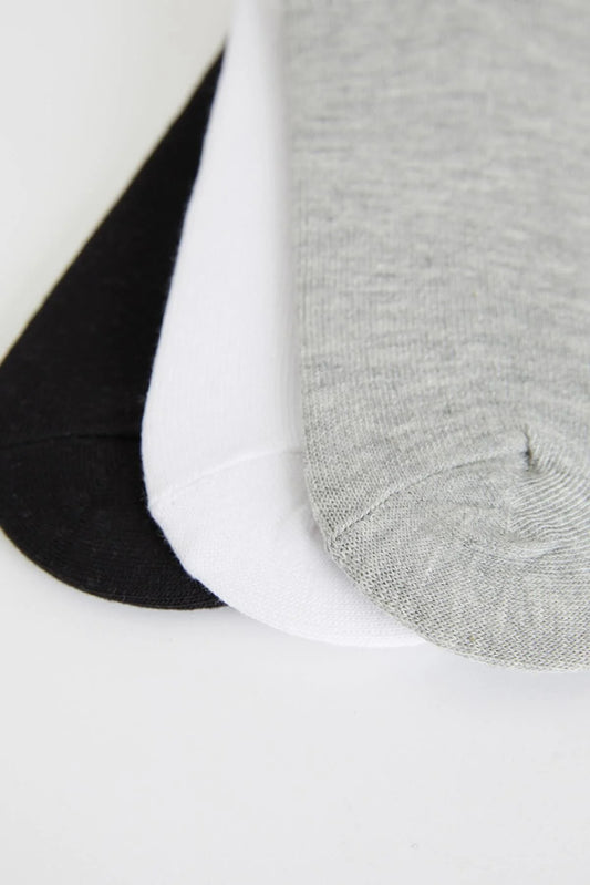 Defacto Women's Cotton 3-Piece Sneaker Socks